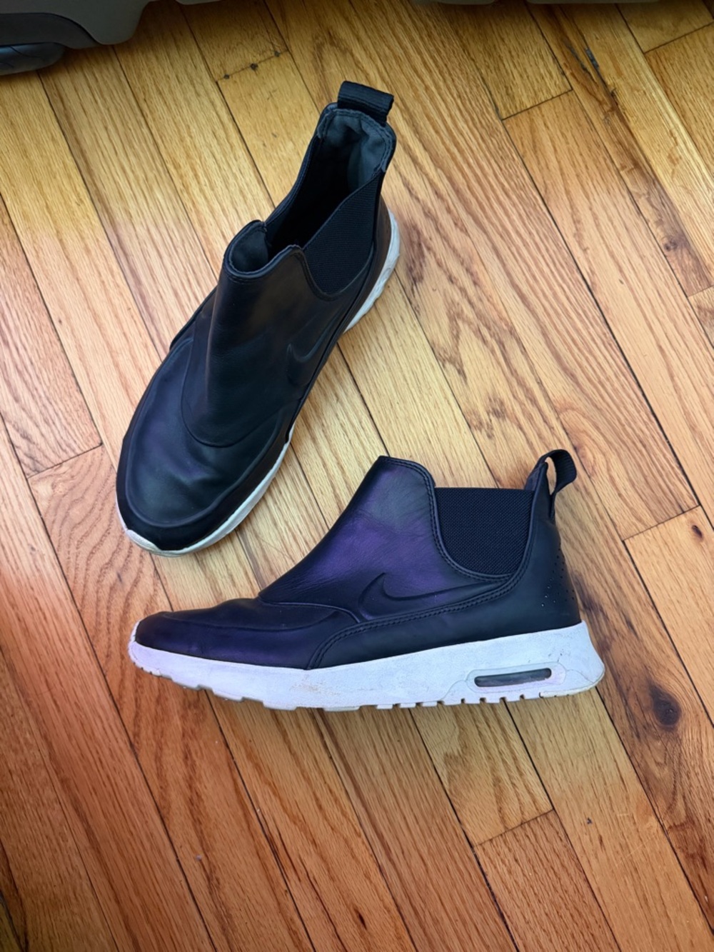 Nike Air Max Thea Mid boots Leather Black/White Slip-On Sneakers Reflect Sz 8.5 - Picture 2 of 9